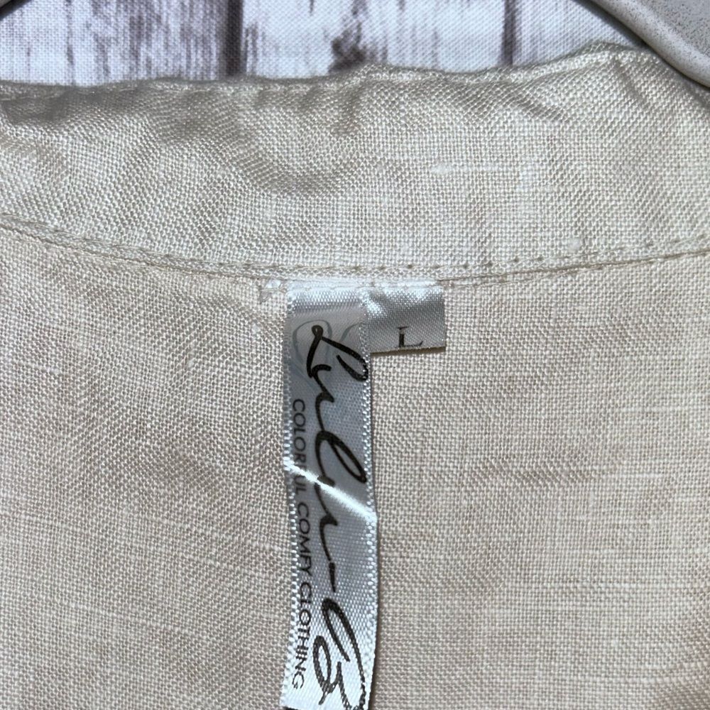 Lulu-B Linen Sleeveless Button Up Blouse - Picture 5 of 6
